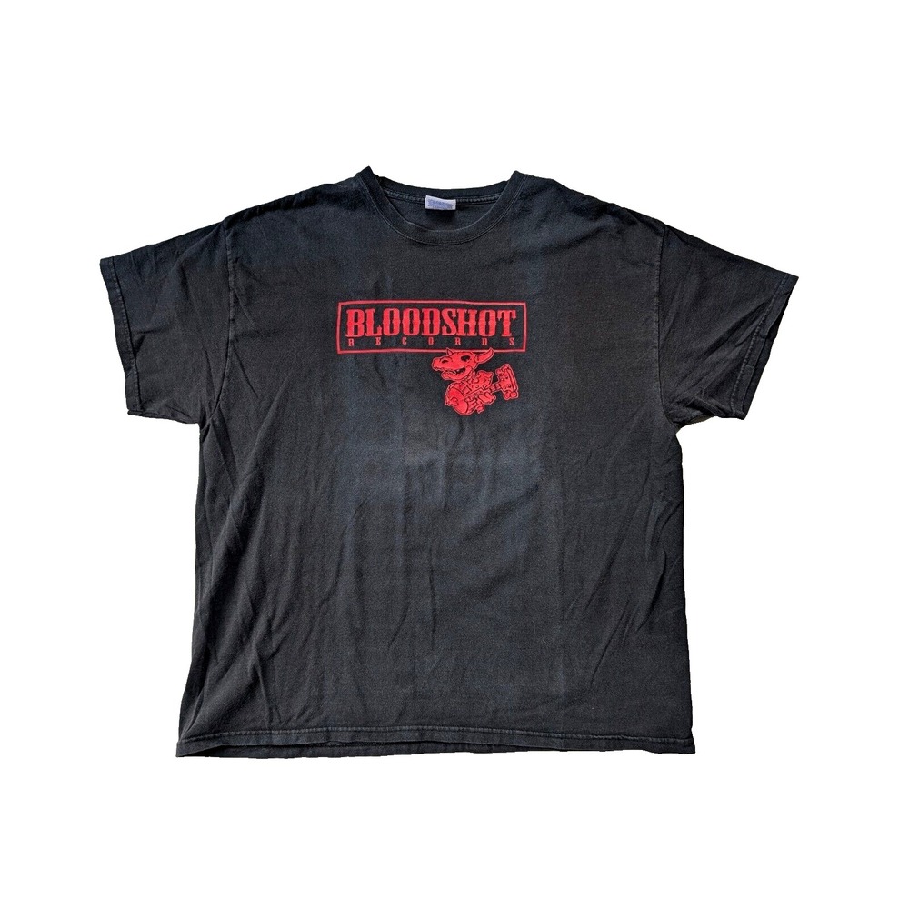 Vintage‎ Bloodshot Records Shirt Mens XXL Black Hanes Heavyweight Chicago
